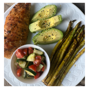 <a href="https://cleanfoodandwine.com/grilled-chicken-with-asparagus-and-tomato-cucumber-salad/">Chicken Avocado Tomato</a>